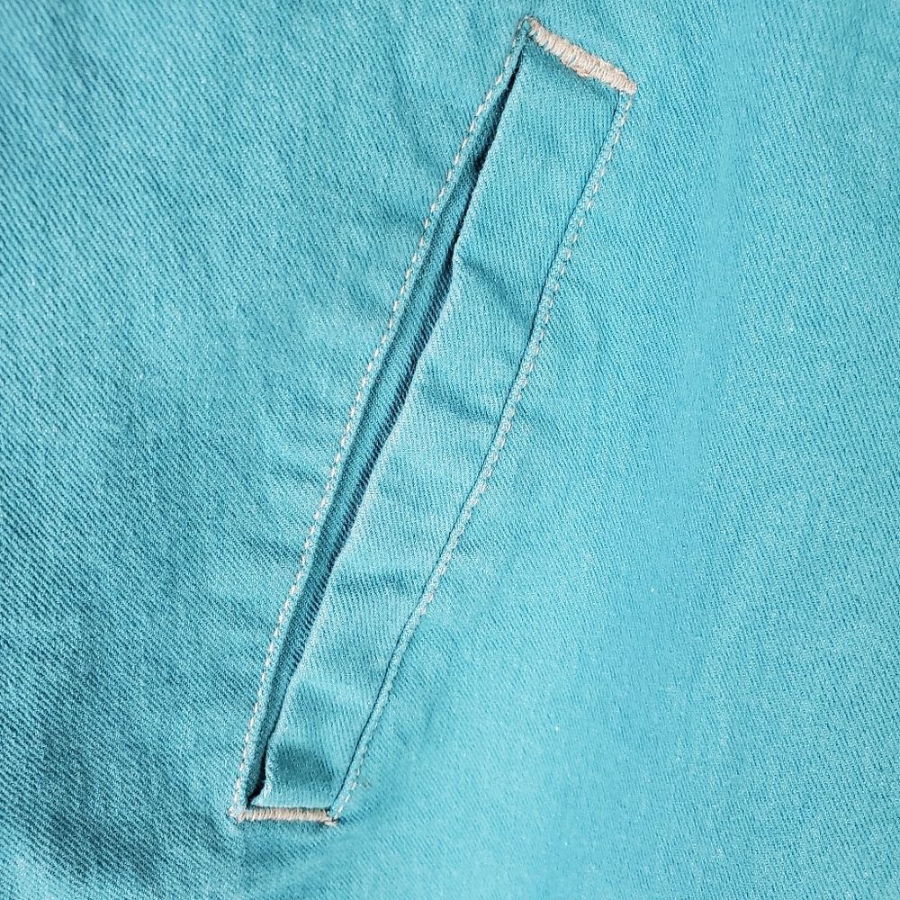 Vintage Orvis Shorts Teal Green High Rise Mom Elastic Drawstring Waist Cotton XL - Picture 4 of 7